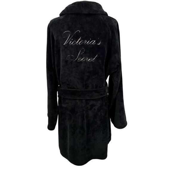 Victoria’s Secret Plush Robe With Tie Belt Black Size XL - Picture 6 of 11